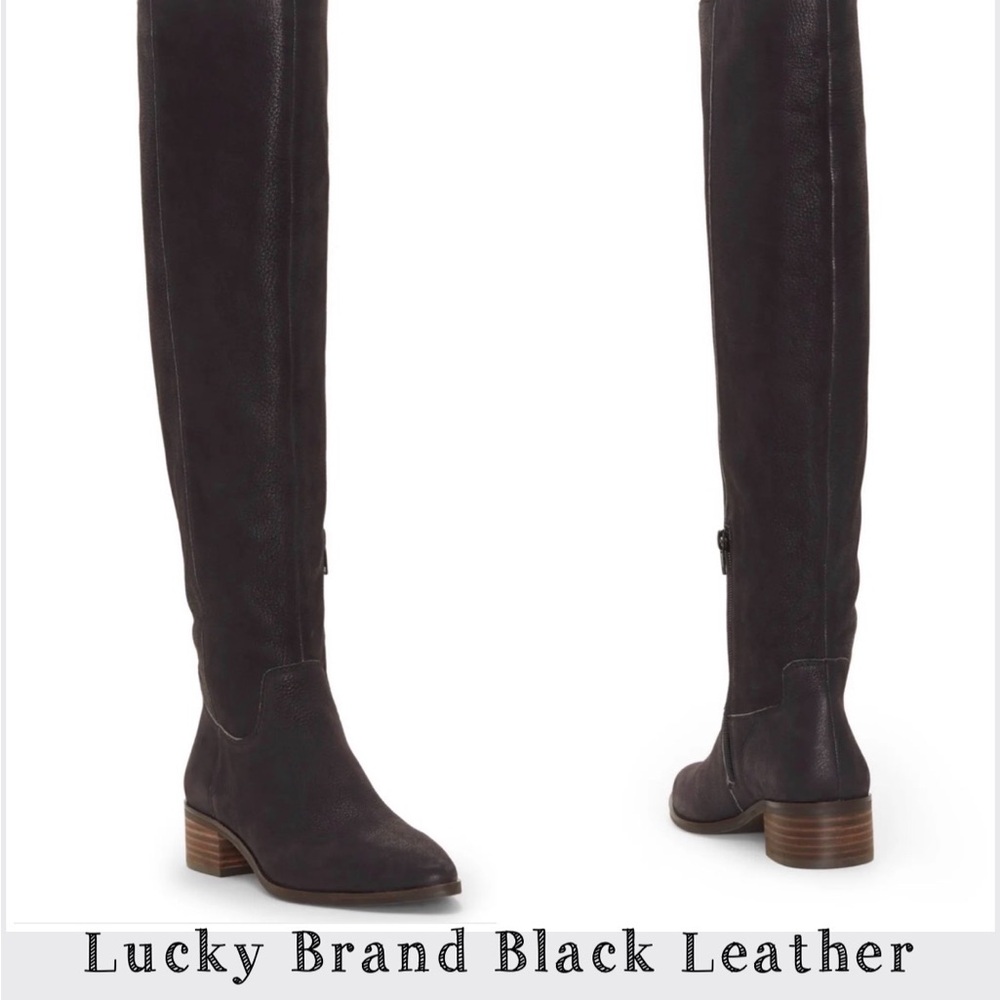 Lucky Brand Black Kitrie Leather Boots